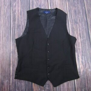 Gioberti Vest Mens M Black 5-Button Belted 3 Piece Suit Waistcoat Formal Wedding